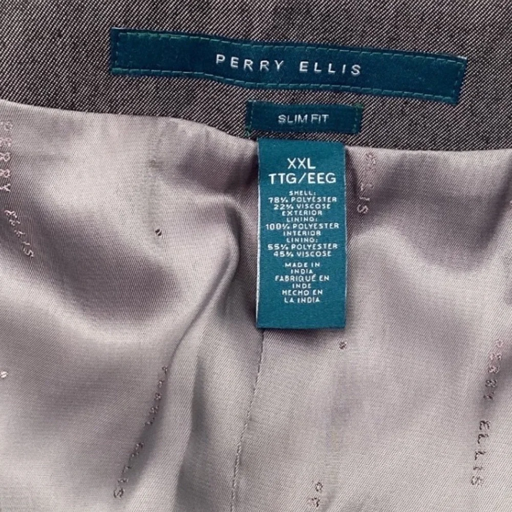 Perry Ellis Mens Slim Fit Suit Vest Charcoal Gray 5-Button Waistcoat XXL RT22021